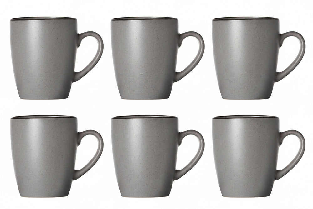 Cosy & Trendy Tassen mit Henkel - Speckle Grau - 350 ml - 6 Stück