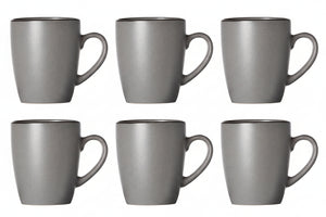 Cosy & Trendy Tassen mit Henkel - Speckle Grau - 350 ml - 6 Stück