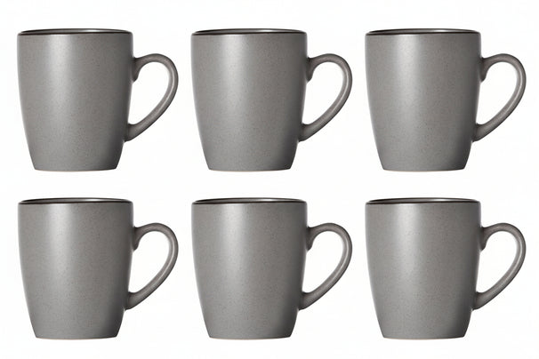 Cosy & Trendy Tassen mit Henkel - Speckle Grau - 350 ml - 6 Stück
