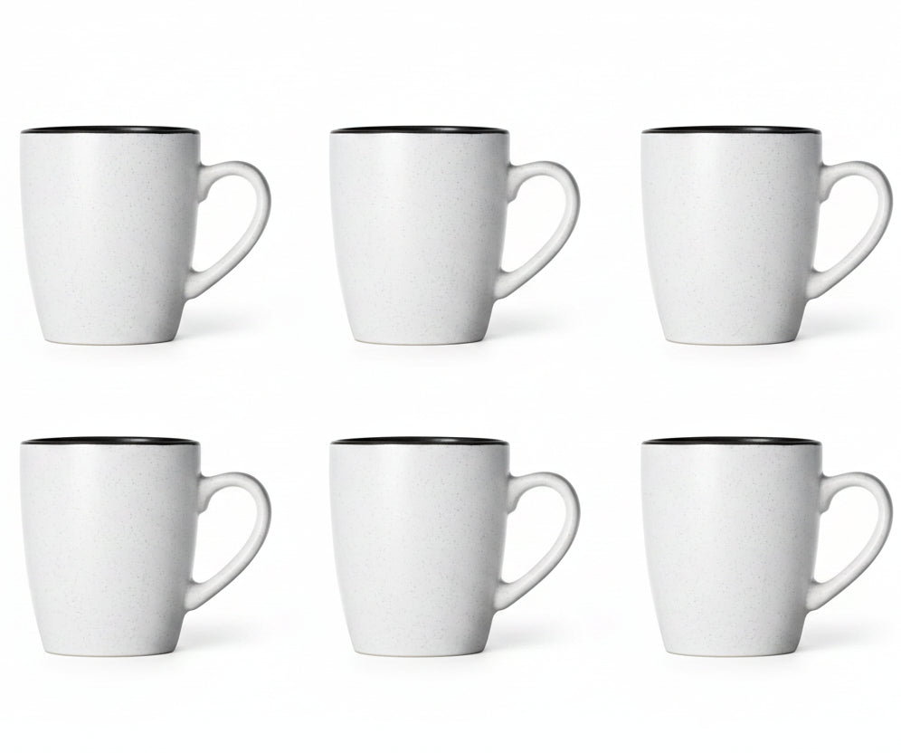 Cosy & Trendy Tassen Speckle Weiß 350 ml - 6 Stück