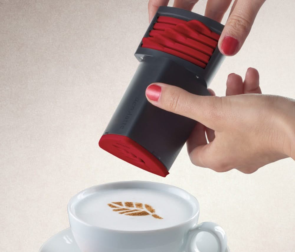 Aerolatte Kakaostreuer Cappuccino Artist Edelstahl 12cm - mit 6 Schablonen