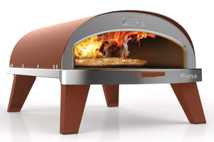 ZiiPa Pizzaofen Piana – Gasmodell – mit Thermometer – Terrakotta – für ø 30 cm Pizzen – Rotierender Pizzastein