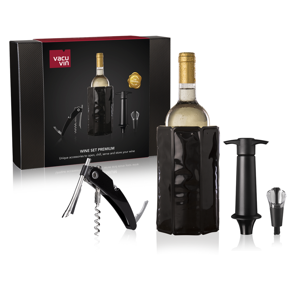 Vacu Vin Weinkühler Premium - Schwarz - 4-teilig