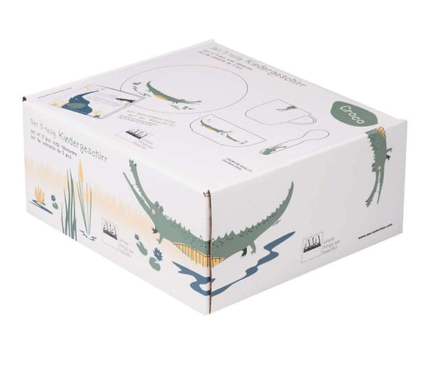 ASA Selection Kinderservies Kids Croco Krokodil 5-teilig
