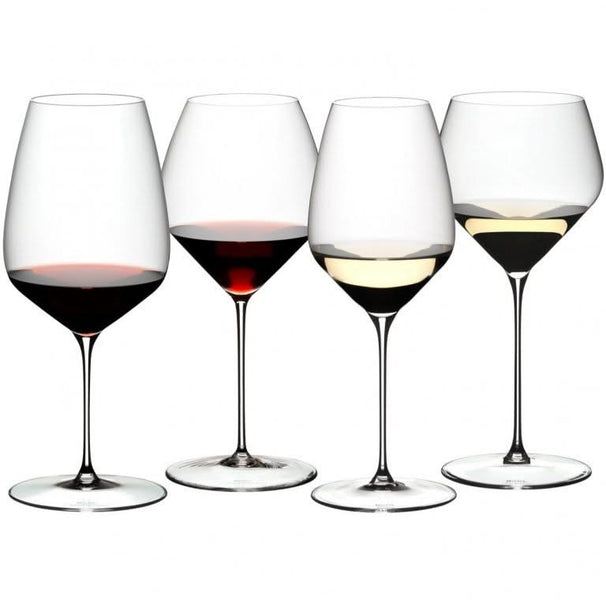 Riedel Weingläser-Set Veloce - Cabernet / Merlot, Pinot Noir / Nebbiolo, Riesling & Chardonnay - 4 Stück