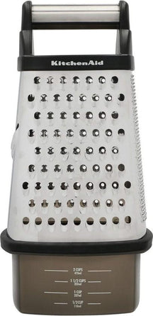 KitchenAid Reibe Core Edelstahl Schwarz 16,5cm - Turmreibe Käsereibe 473ml
