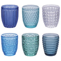 Villa d'Este Home Wassergläser Geometrie Ocean - Blau - 350 ml - 6 Stück