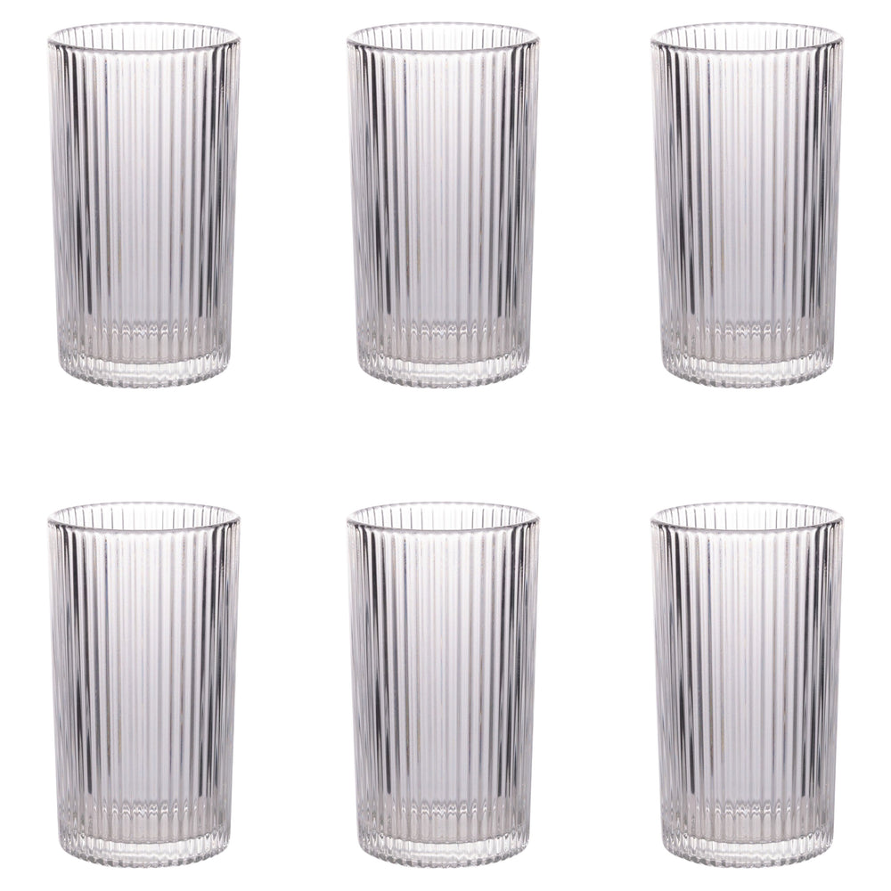Villa d'Este Home Wassergläser Cylinder - Transparent - 405 ml - 6 Stück