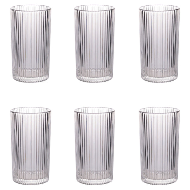 Villa d'Este Home Wassergläser Cylinder - Transparent - 405 ml - 6 Stück