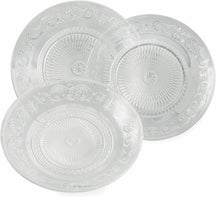 Villa d'Este Home Geschirrset Imperial Glas 18-teilig / 6 Personen - 6 Speiseteller, 6 Frühstücksteller und 6 Suppenteller