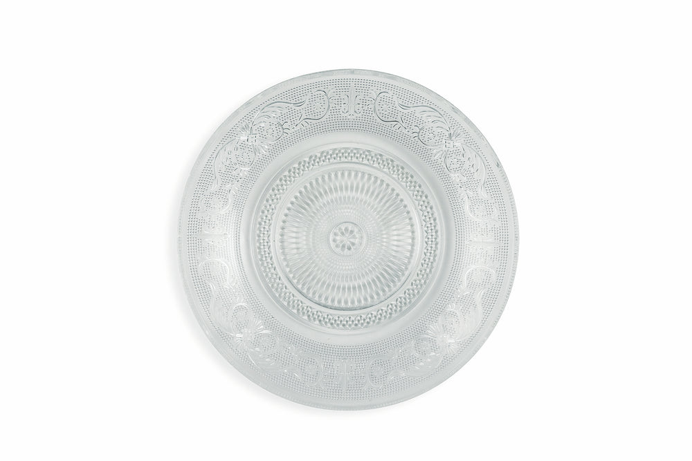 Villa d'Este Home Geschirrset Imperial Glas 18-teilig / 6 Personen - 6 Speiseteller, 6 Frühstücksteller und 6 Suppenteller