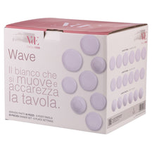 Villa d'Este Home Geschirrset Wave Weiß Porzellan 18-teilig / 6 Personen - 6 Speiseteller, 6 Frühstücksteller und 6 Suppenteller