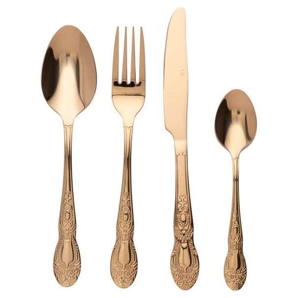 Villa d'Este Home Besteckset Wonderland - Gold - 24-teilig / 6 Personen