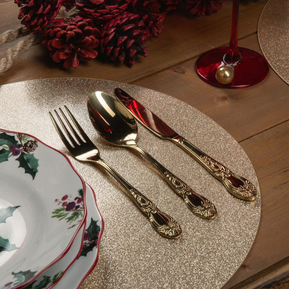 Villa d'Este Home Besteckset Wonderland - Gold - 24-teilig / 6 Personen