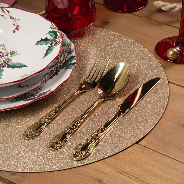 Villa d'Este Home Besteckset Wonderland - Gold - 24-teilig / 6 Personen