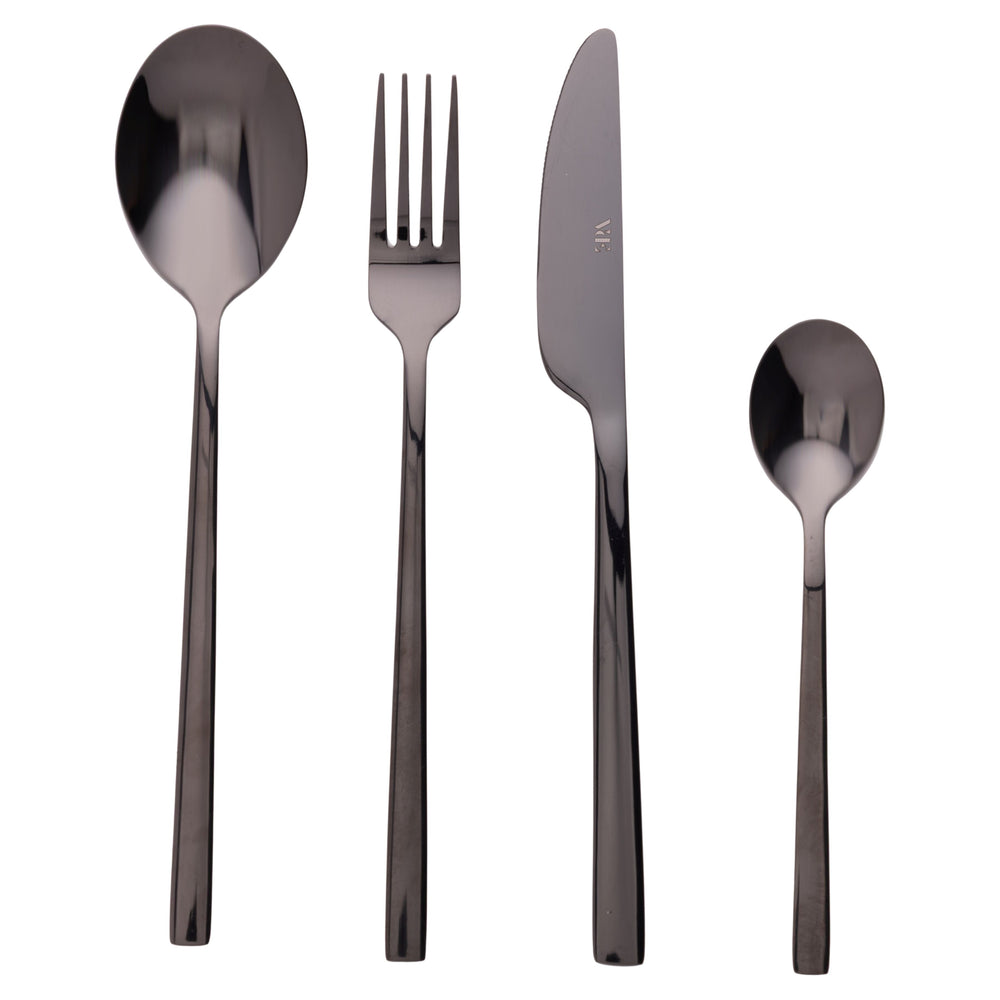 Villa d'Este Home Besteckset Stylo - Schwarz - 24-teilig / 6 Personen