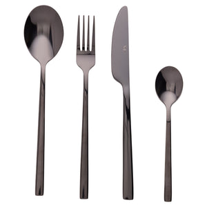 Villa d'Este Home Besteckset Stylo - Schwarz - 24-teilig / 6 Personen