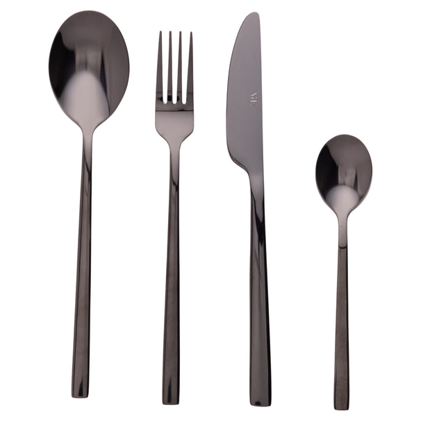 Villa d'Este Home Besteckset Stylo - Schwarz - 24-teilig / 6 Personen