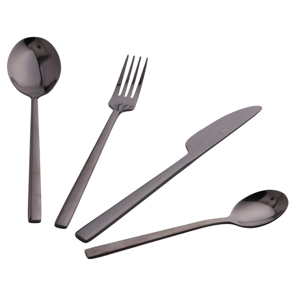 Villa d'Este Home Besteckset Stylo - Schwarz - 24-teilig / 6 Personen