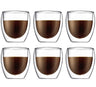 Bodum Doppeltwandige Kaffee- und Teegläser Pavina - Patentiertes Ventil - 250 ml - 6 Stück