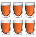 Bodum Doppeltwandige Kaffee- und Teegläser Pavina - Patentiertes Ventil - 350 ml - 6 Stück
