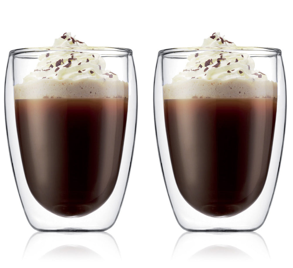 Bodum Doppeltwandige Kaffee- und Teegläser Pavina - Patentiertes Ventil - 320 ml - 2 Stück
