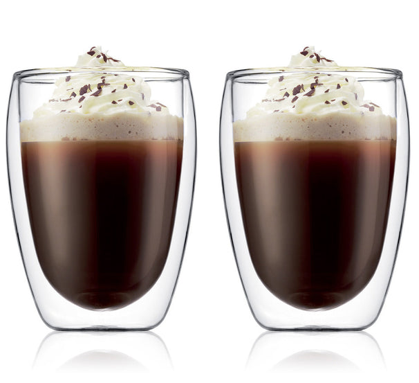 Bodum Doppeltwandige Kaffee- und Teegläser Pavina - Patentiertes Ventil - 320 ml - 2 Stück