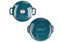 Cosy & Trendy Braadpan met deksel Fontestic Gietijzer Green Heron ø 28 cm / 6.8 Liter - bovenaanzicht en onderaanzicht