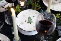 Cookinglife Weihnachtsgeschirrset Grün 18-teilig / 6 Personen - 6 Speiseteller , 6 Frühstücksteller & 6 Schalen