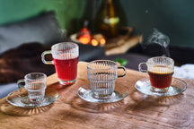 Bormioli Rocco Latte Macchiato Gläser - Irish Coffee Gläser - Kaffeetassen mit Henkel - Stapelbar - Barshine 315 ml - 6 Stück