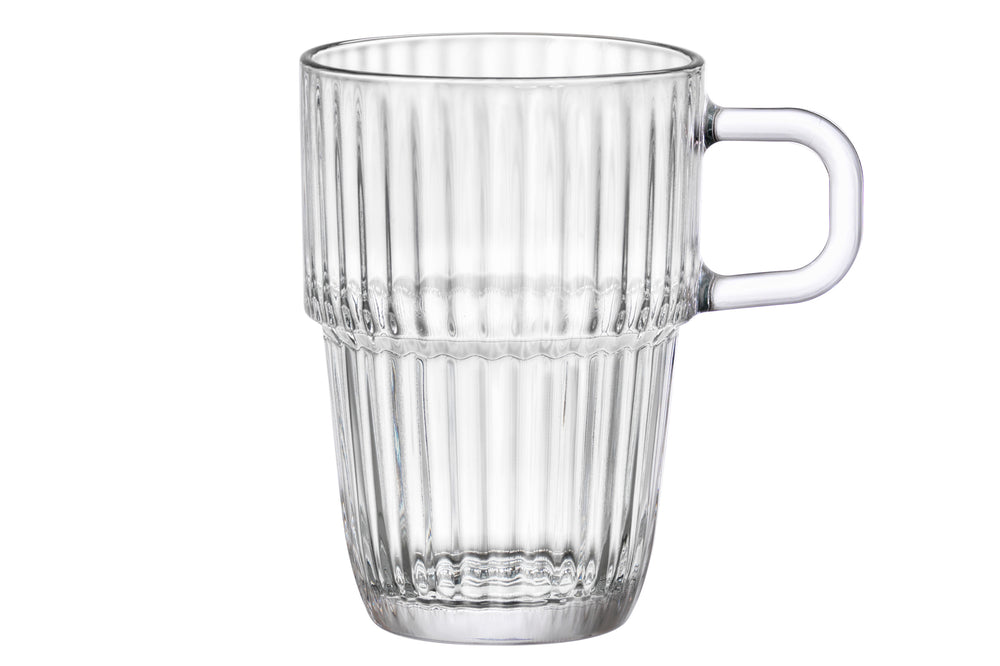 Bormioli Rocco Latte Macchiato Gläser - Irish Coffee Gläser - Kaffeetassen mit Henkel - Stapelbar - Barshine 315 ml - 6 Stück