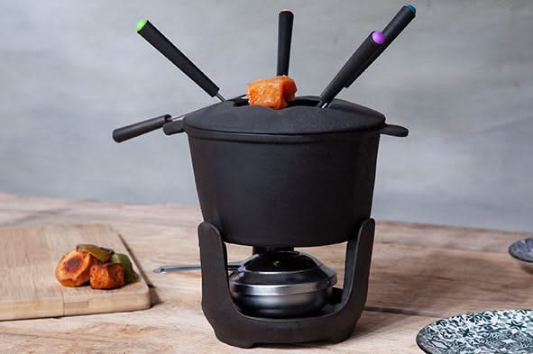 Cosy & Trendy Fondueset aus Gusseisen - 6 Personen - grau - 1.2 Liter