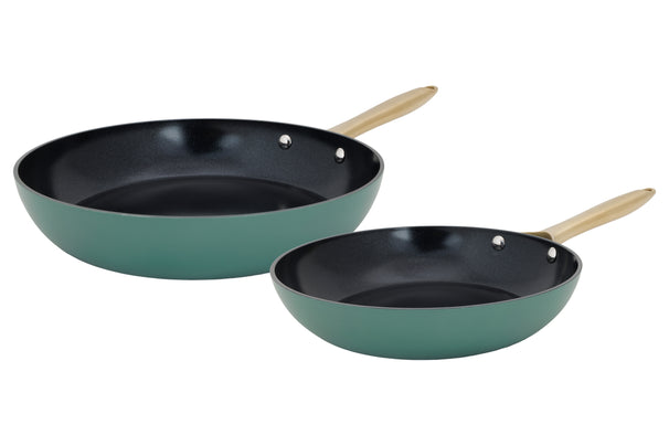 Cookinglife Bratpfannenset Style Grün Ø 24 und 28 cm – geeignet für alle Wärmequellen – keramische Antihaftbeschichtung