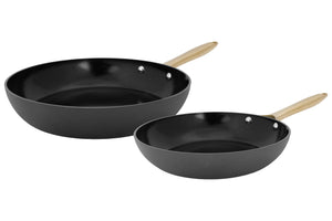 Cookinglife Bratpfannenset Style Schwarz Ø 24 und 28 cm – geeignet für alle Wärmequellen – keramische Antihaftbeschichtung