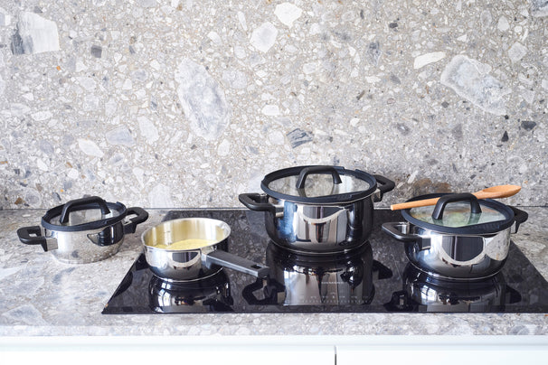 Cookinglife Topfset Stay Cool - RVS - Kookpan Ø 16, 20, 24 cm & Steelpan Ø 16 cm + Deksels - 7 delig