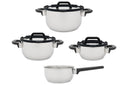 Cookinglife Topfset Stay Cool - RVS - Kookpan Ø 16, 20, 24 cm & Steelpan Ø 16 cm + Deksels - 7 delig
