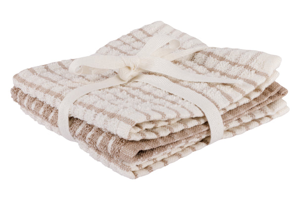 Cosy & Trendy Spültuch Stoff Sand 30 x 30 cm - 3-teilig