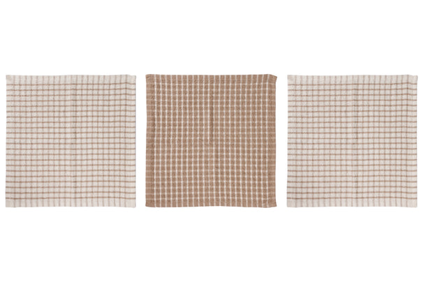 Cosy & Trendy Spültuch Stoff Sand 30 x 30 cm - 3-teilig