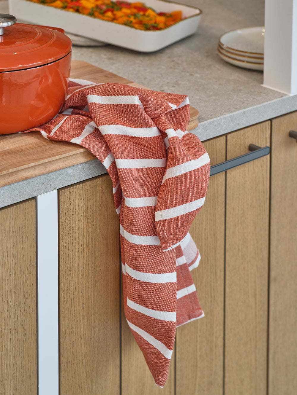 Cosy & Trendy Geschirrtücher Stoff Rost 50 x 70 cm - 3-teilig