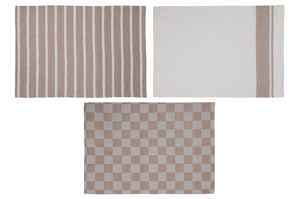 Cosy & Trendy Geschirrtücher Stoff Sand 50 x 70 cm - 3-teilig