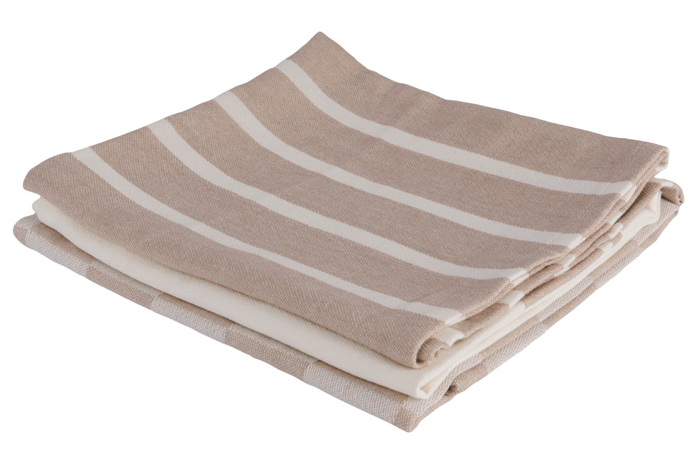 Cosy & Trendy Geschirrtücher Stoff Sand 50 x 70 cm - 3-teilig