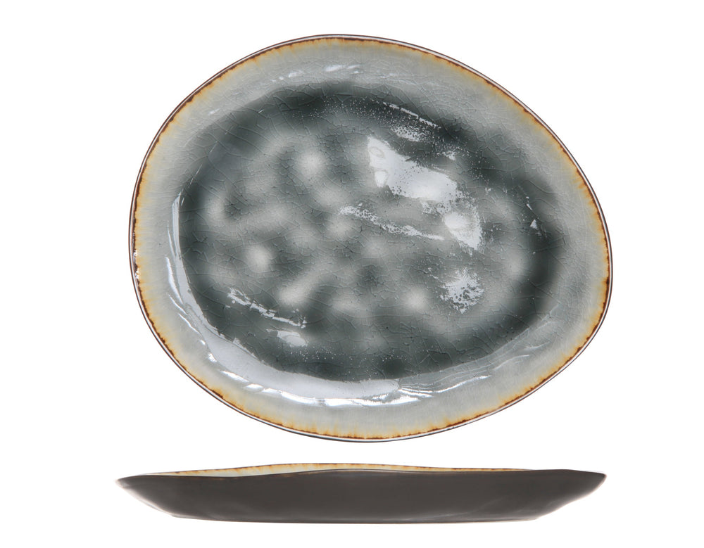 Cosy & Trendy Frühstücksteller / Dessertteller - Laguna Blau Grau - 20 x 16 cm - 4 Stück