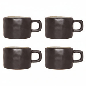 Cosy & Trendy Kaffeetassen Laguna Blau Grau 230 ml - 4 Stück