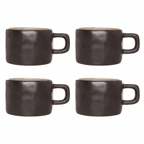 Cosy & Trendy Kaffeetassen Laguna Blau Grau 230 ml - 4 Stück