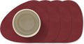 LIND DNA Untersetzer Nupo - Leder - Rot - 13 x 11 cm - 4 Stück