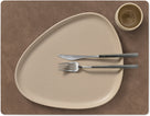 LIND DNA Tischsets Nupo - Leder - Braun / Sand - doppelseitig - 45 x 35 cm - 2 Stück