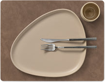 LIND DNA Tischsets Nupo - Leder - Braun / Sand - doppelseitig - 45 x 35 cm - 2 Stück