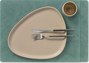 LIND DNA Tischsets Hippo - Leder - Pastellgrün - 45 x 35 cm - 2 Stück