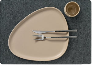 LIND DNA Tischsets Hippo - Leder - Schwarz Anthrazit - 45 x 35 cm - 2 Stück