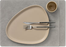 LIND DNA Tischsets Hippo - Leder - Anthrazitgrau - 45 x 35 cm - 2 Stück